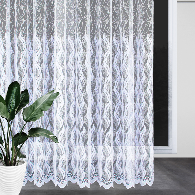 Ervi vyšívaná záclona bílá 9473, metráž