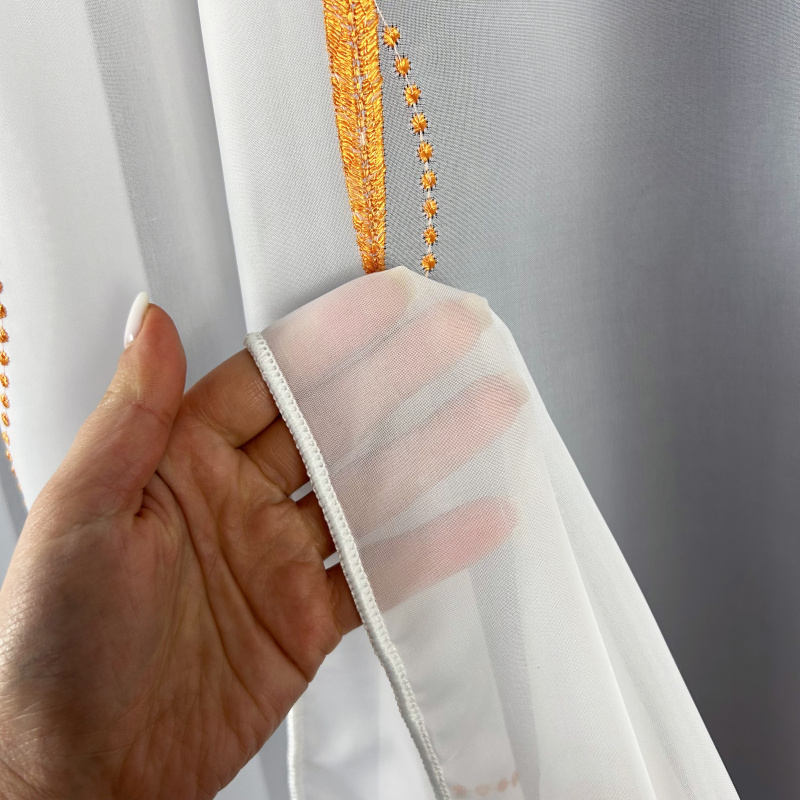 Ervi voálová záclona bílá s výšivkou 240440 , metráž