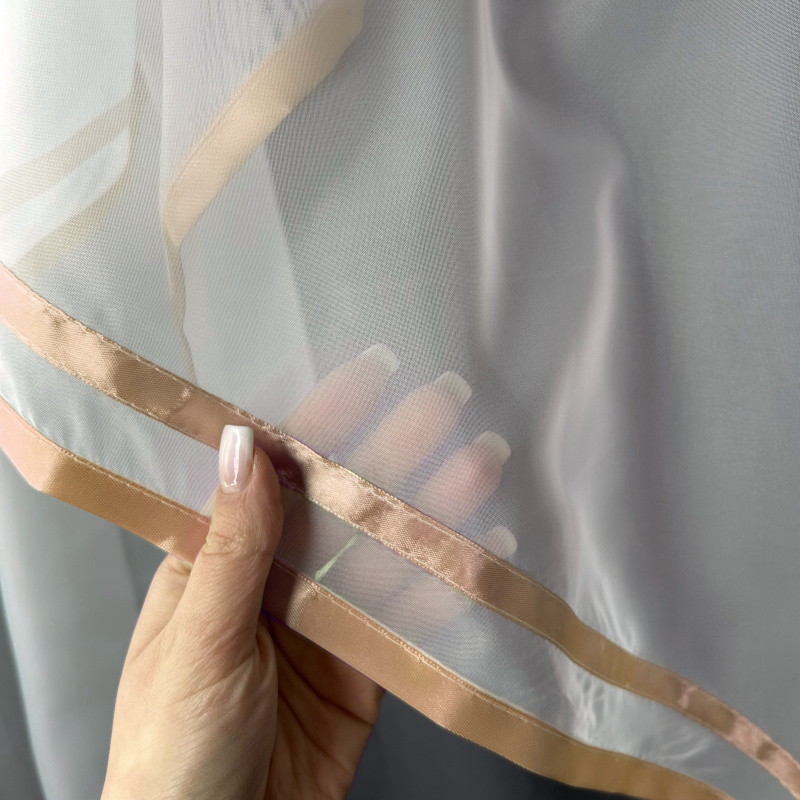 Ervi kusová hotová Voálová záclona - hnědá