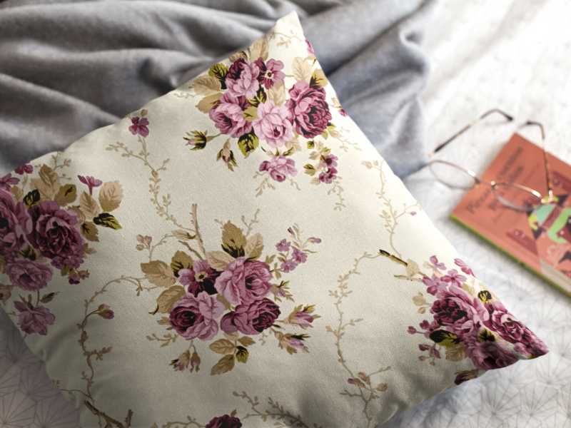 Ervi povlak na polštář Bavlněný - Růžové růže