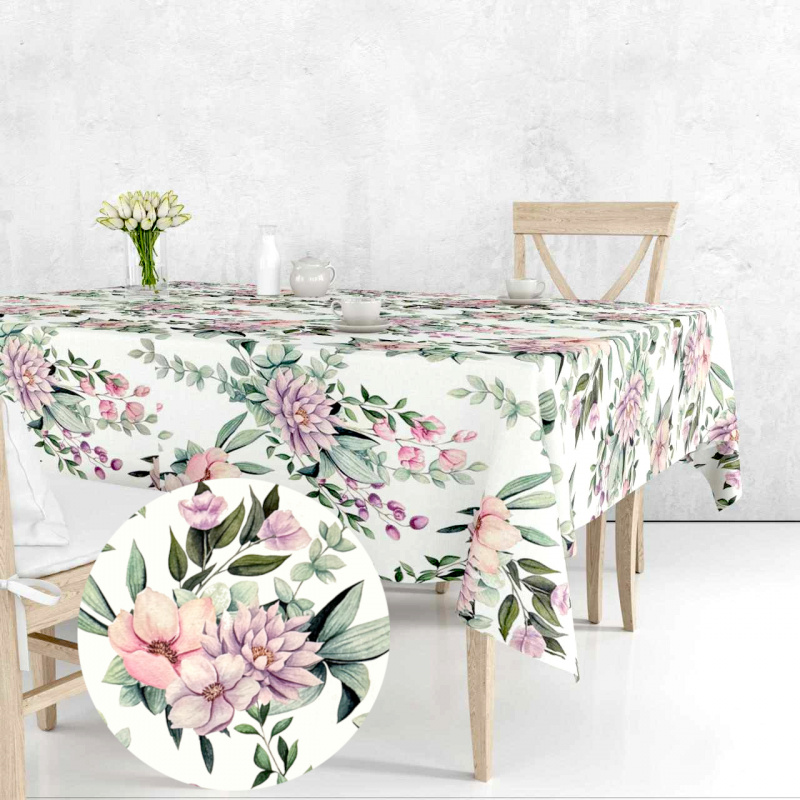 Ervi Teflonový ubrus na stůl obdélníkový Royal Lux - Jarní akvarel