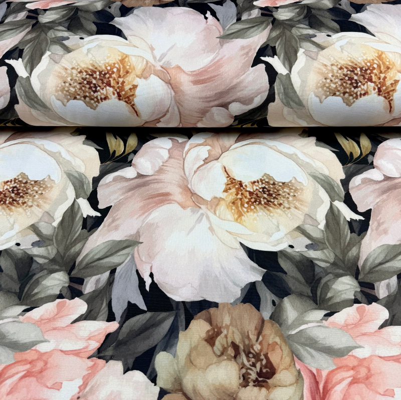 Ervi Teflonová látka Royal Lux š.180 cm - Pivoňkové kouzlo, metráž