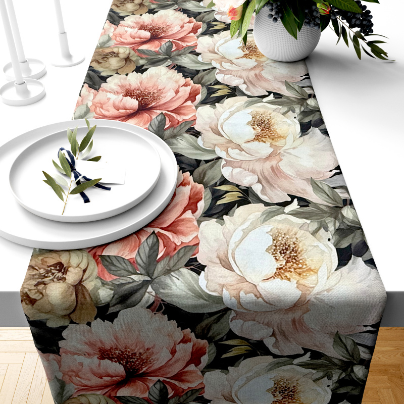 Ervi Teflonový běhoun na stůl Royal Lux - Pivoňkové kouzlo