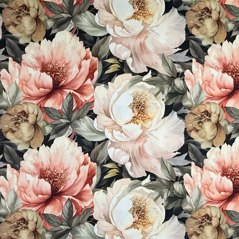 Ervi Teflonový ubrus na stůl kulatý Royal Lux - Pivoňkové kouzlo