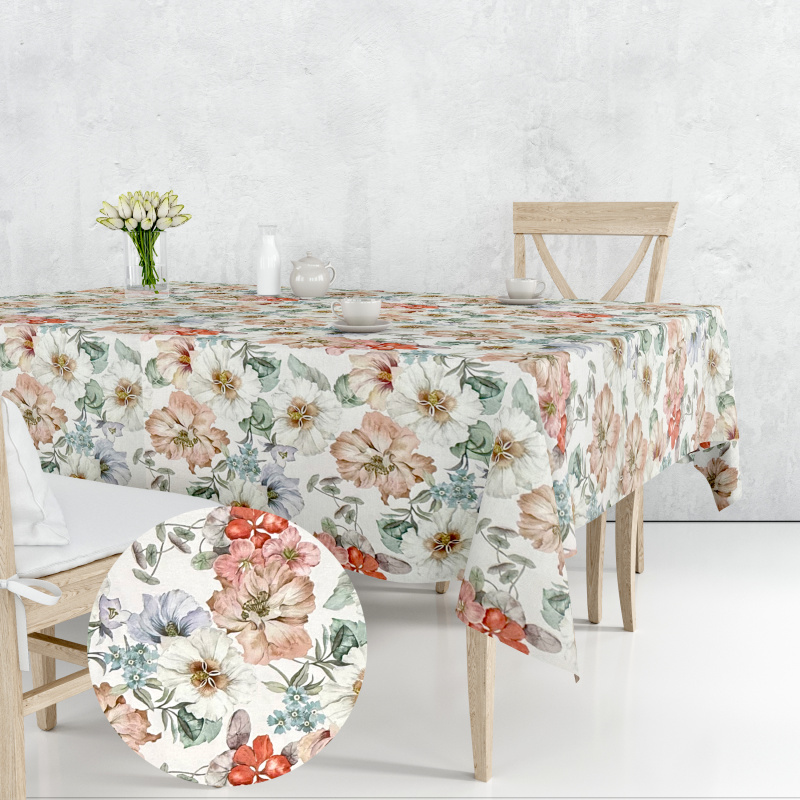 Ervi Teflonový ubrus na stůl čtvercový Royal Lux - Pastelový ráj