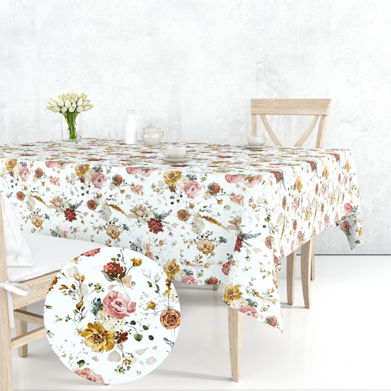 Ervi Teflonový ubrus na stůl čtvercový Royal Lux - Vůně rozkvetlé louky