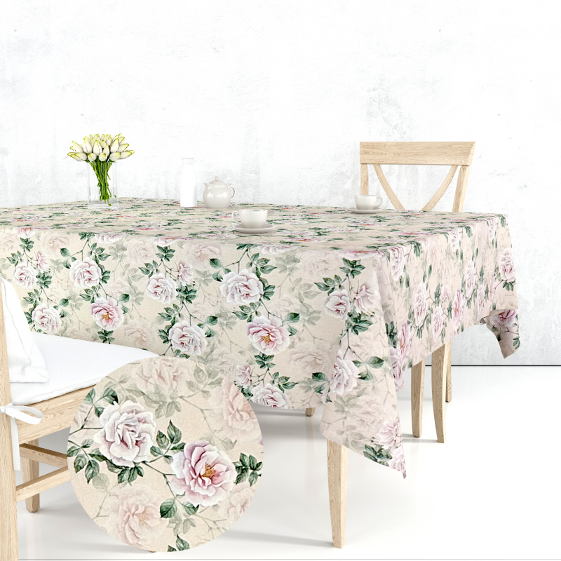 Ervi Teflonový ubrus na stůl obdélníkový Royal Lux - Růžový sen