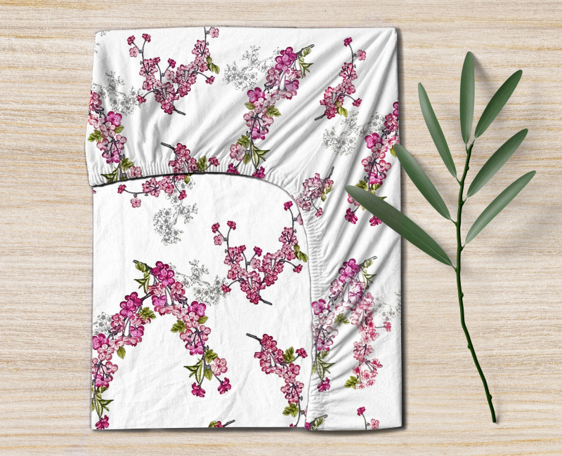 Ervi Bavlněné napínací prostěradlo - Okouzlující kvítky