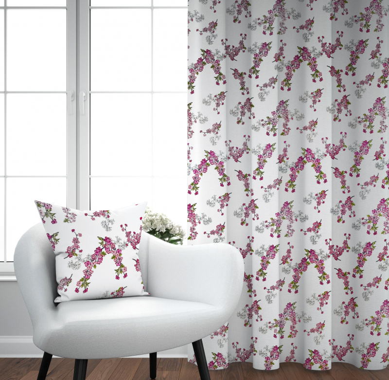 Ervi Bavlněný závěs - Okouzlující kvítky