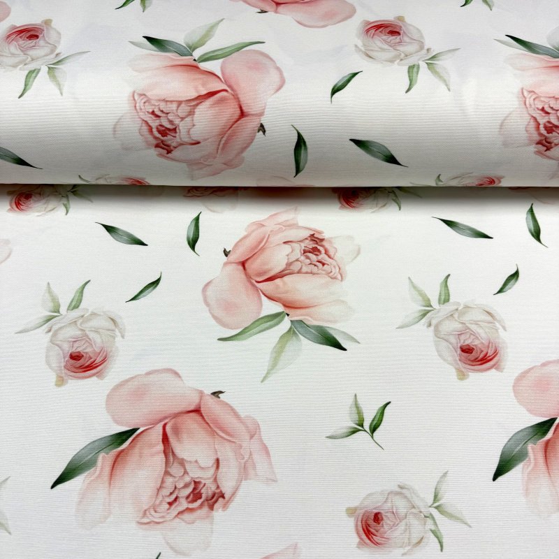Ervi Teflonová látka Royal Lux š.180 cm - Romantické pivoňky, metráž