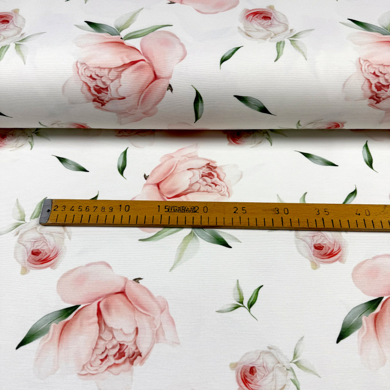 Ervi Teflonový ubrus na stůl kulatý Royal Lux - Romantické pivoňky