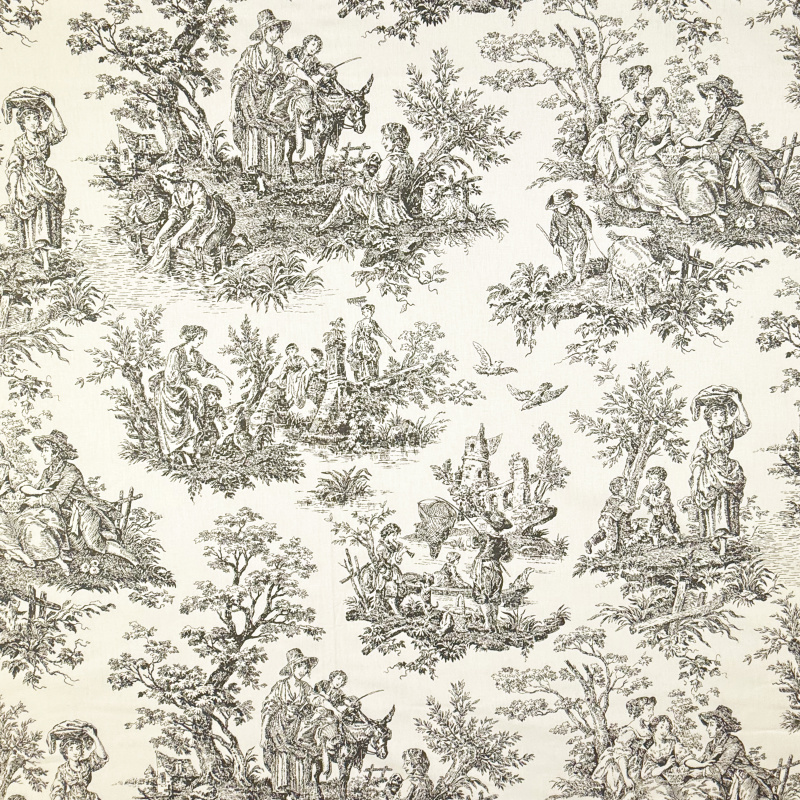 Ervi Bavlněná látka/plátno š.240cm - Toile de Jouy - 30497-1, metráž