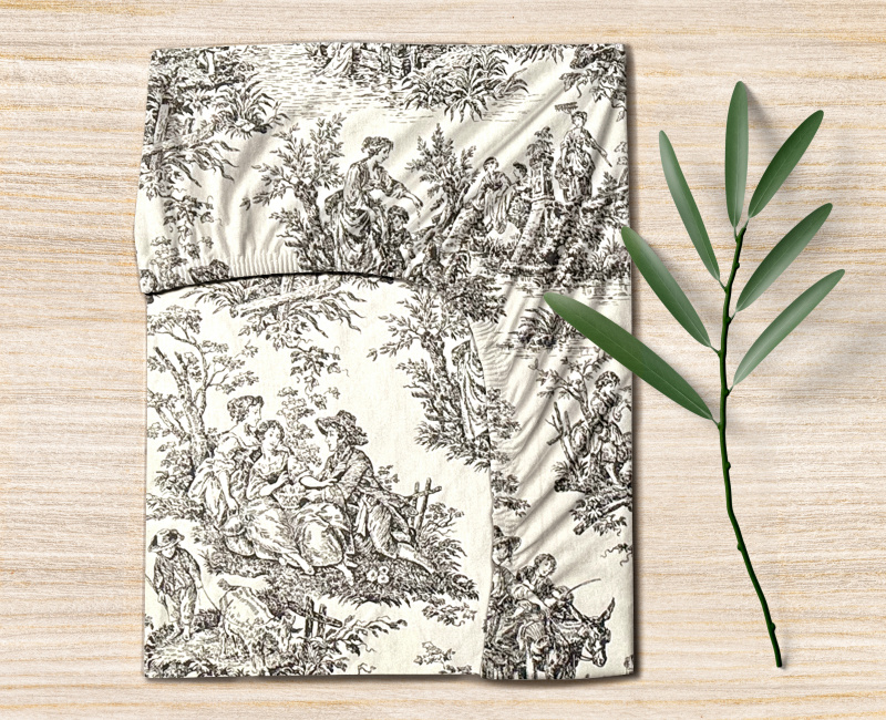 Ervi Bavlněné napínací prostěradlo - Toile de Jouy