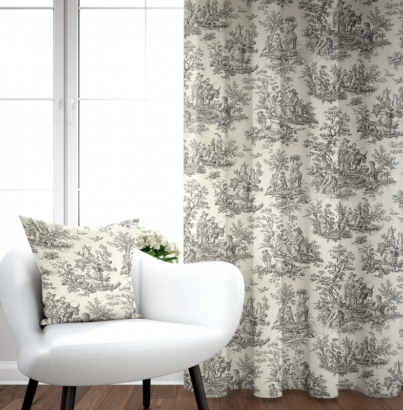 Ervi Bavlněný závěs - Toile de Jouy