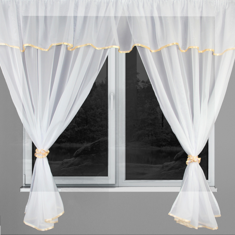 Ervi kusová hotová Voálová záclona Ella - meruňková