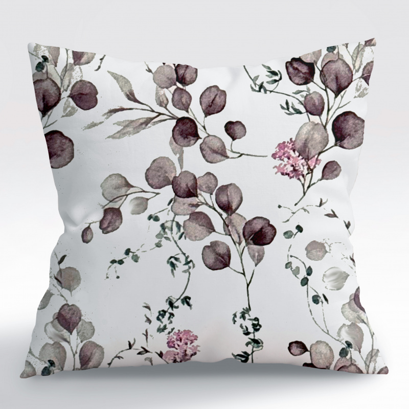 Ervi povlak na polštář Bavlněný - Eukalyptový dotek fialovo - hnědý