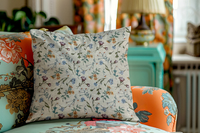 Ervi povlak na polštář Gobelínový - Divoké kvítí