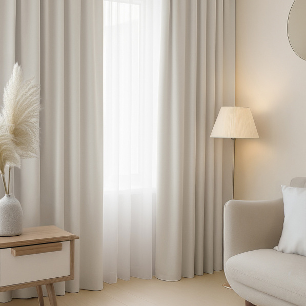 Ervi Blackout 100% zatemňovací závěs č. 01 - přirodní bílý