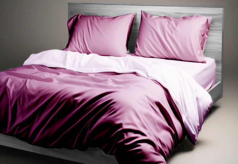 Ervi Luxsusní saténové oboustranné bavlněné povlečení světle fialové