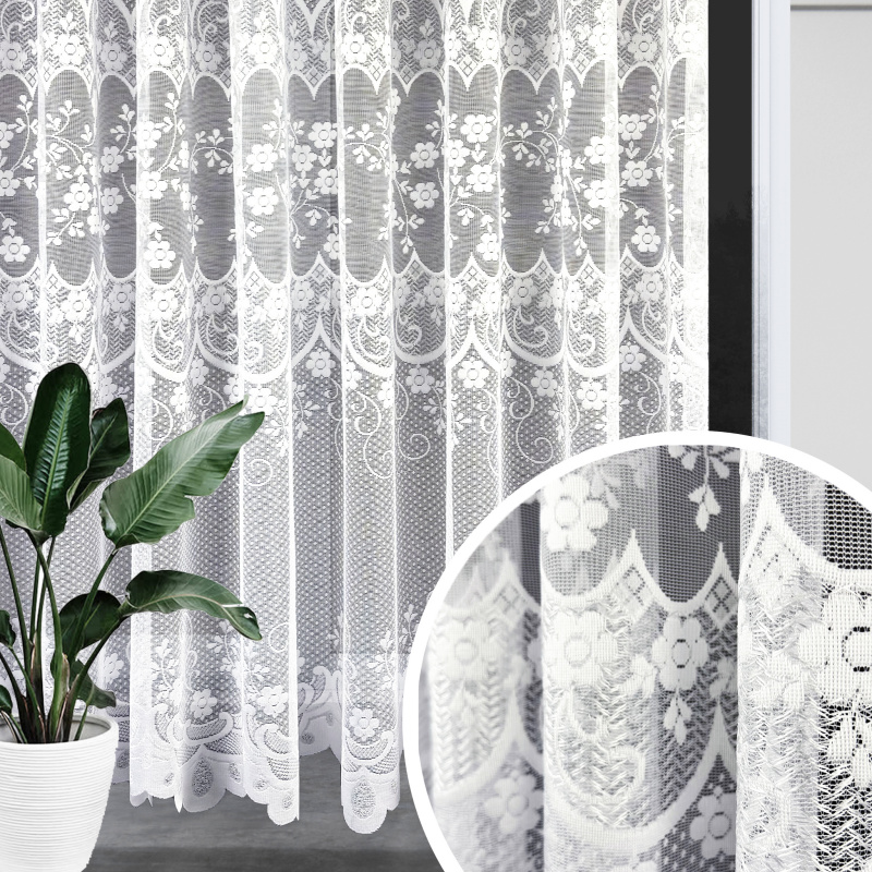 Ervi žakárová záclona bílá 7169 new, metráž