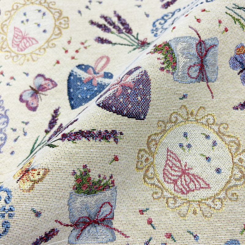 280cm Dekorační/potahová Gobelínová látka šířka - Romantická levandule