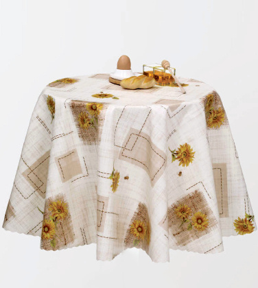 Ubrus PVC FL-1032 kulatý - Slunečnicová pohoda (různé velikosti)