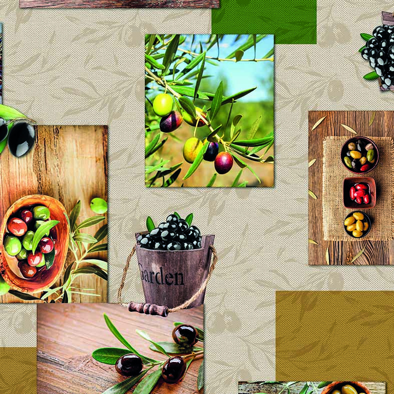 Ubrus PVC kulatý M-064 - Olivy (různé velikosti)