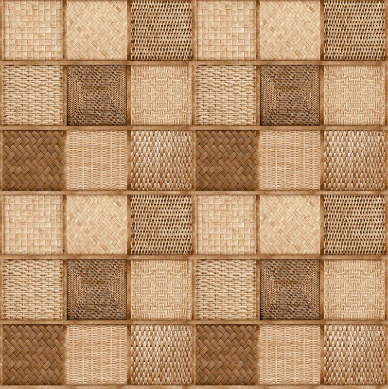 Ubrus PVC kulatý FL-1436-02 - Ratanová mozaika (různé velikosti)