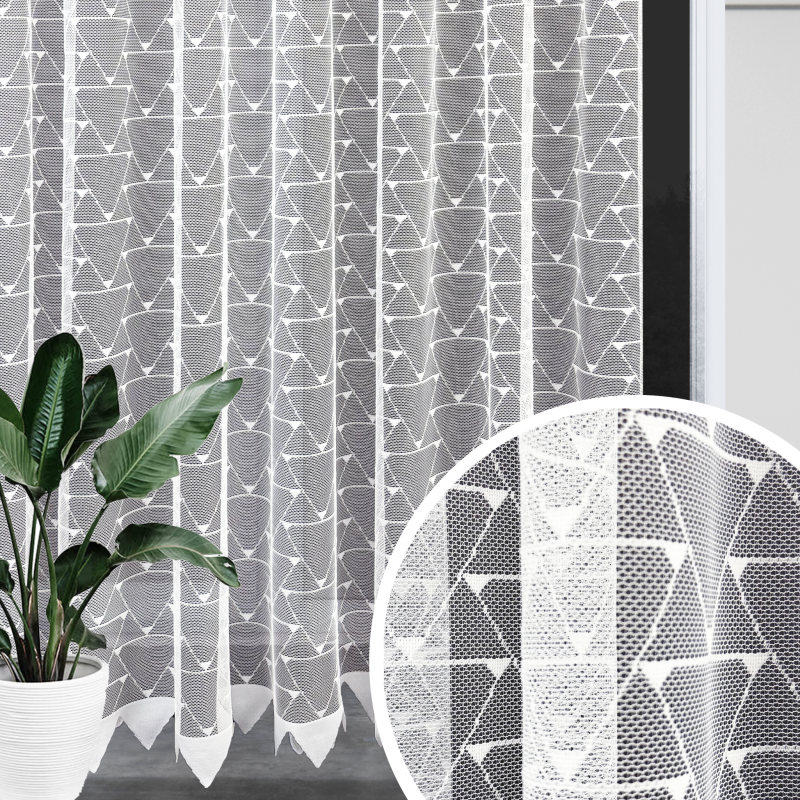 Ervi ﻿žakárová záclona bílá 3074, metráž