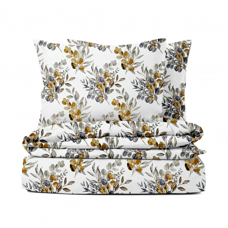 Ervi Bavlněné povlečení - eukalyptové větvičky podzimní