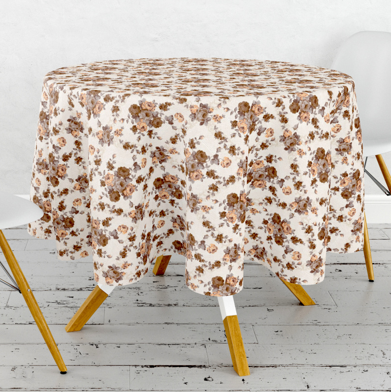 Ubrus PVC kulatý M-095 - Růžová nostalgie (různé velikosti)