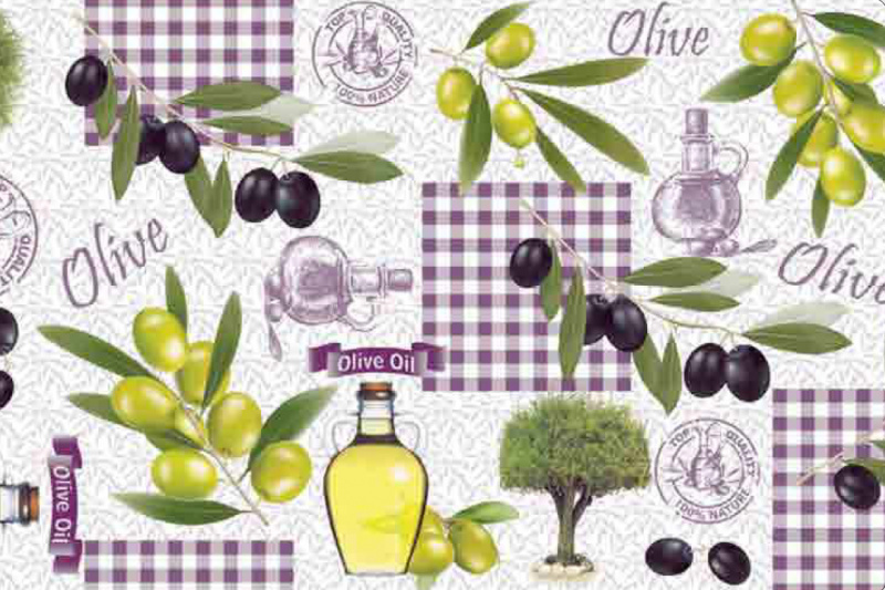 Ubrus PVC DC-227A - Olivy (různé velikosti)