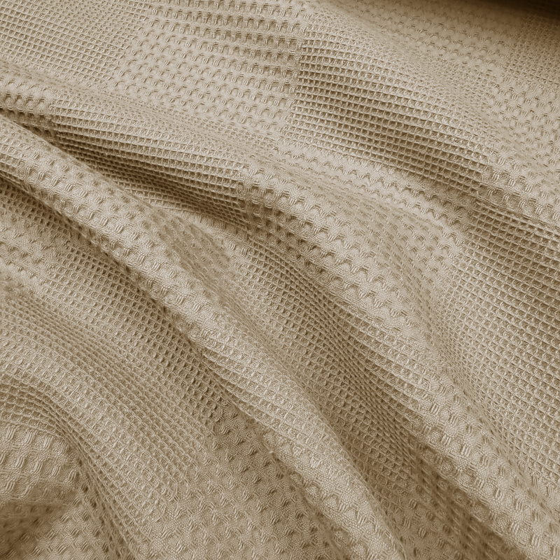 Ervi 100% Bavlněný multifunkční deka-přehoz na postel Waffle - hnědé