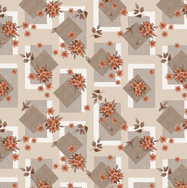 Ubrus PVC kulatý DE-120B – Béžová romance (různé velikosti)