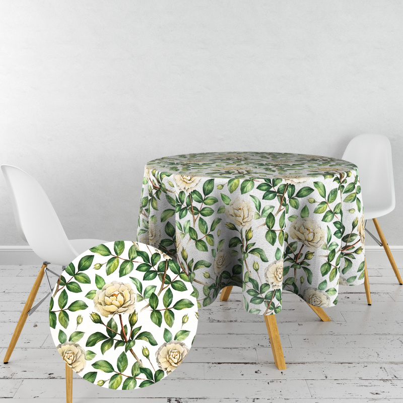Ervi Teflonový ubrus na stůl kulatý Royal Lux - Šepot růží