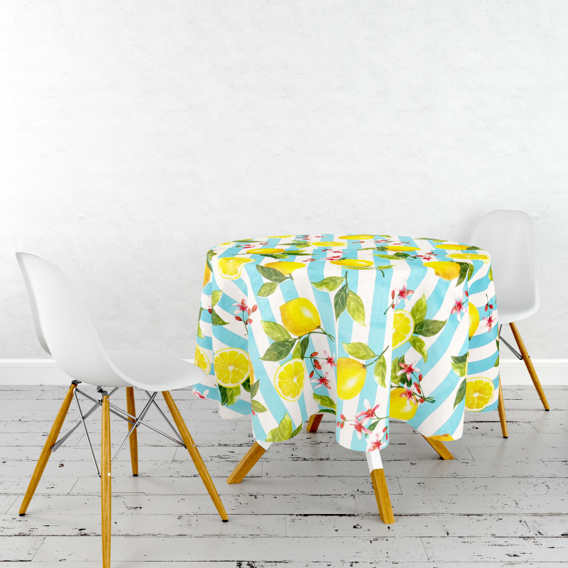 Ubrus PVC kulatý M-153B - Citróny (různé velikosti)