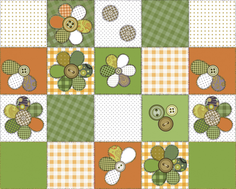 Ubrus PVC kulatý FL-1763-02 - Knoflíková louka (různé velikosti)