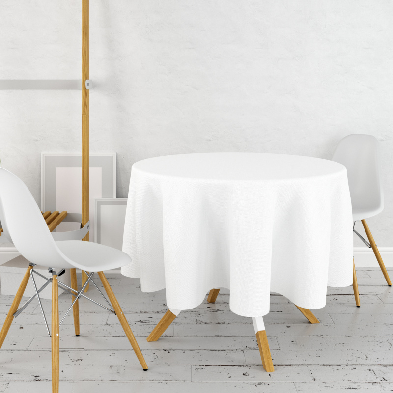 Ervi bavlněný ubrus na stůl kulatý - bílý