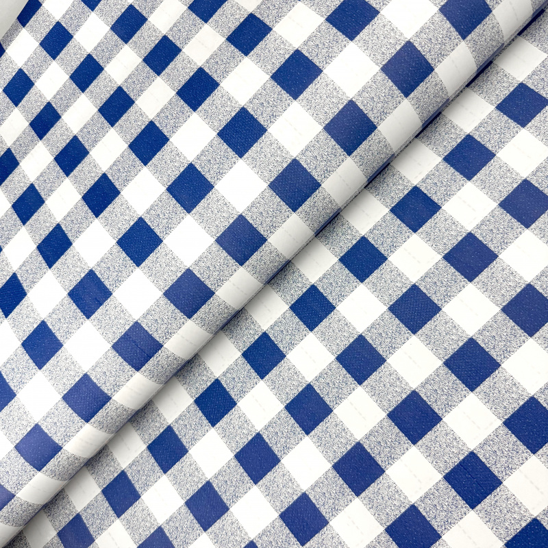 Ubrus PVC kulatý DC-1085 – Venkovská kostka modrá(různé velikosti)