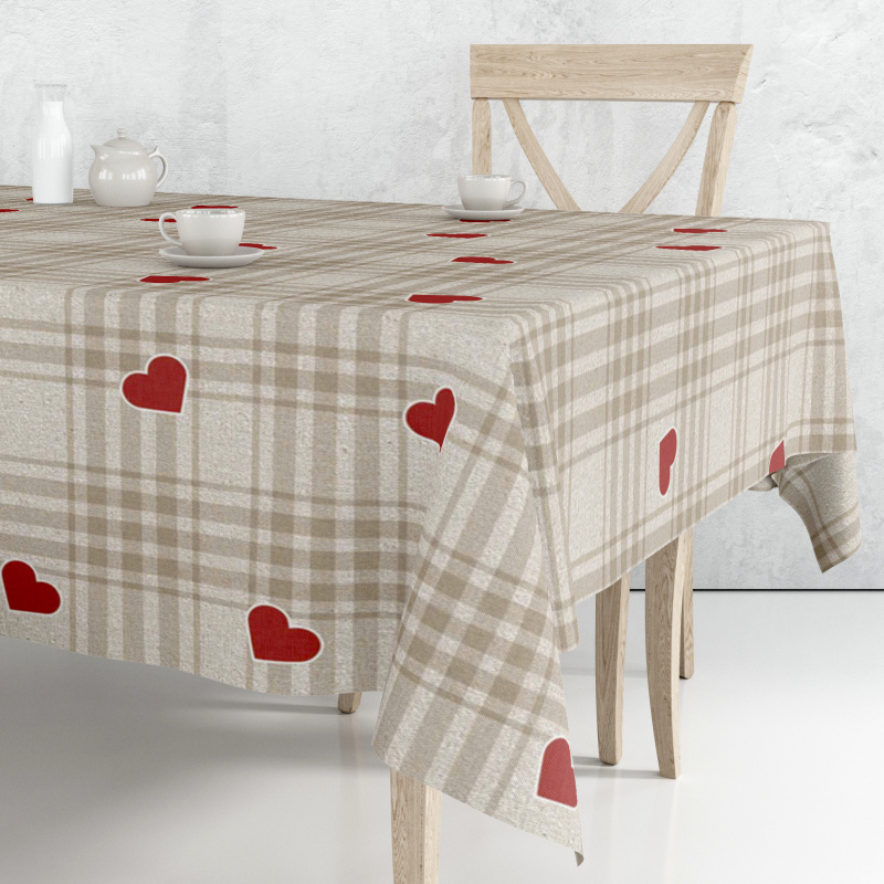 Ubrus PVC M-198A - Srdce na kostce (různé velikosti)