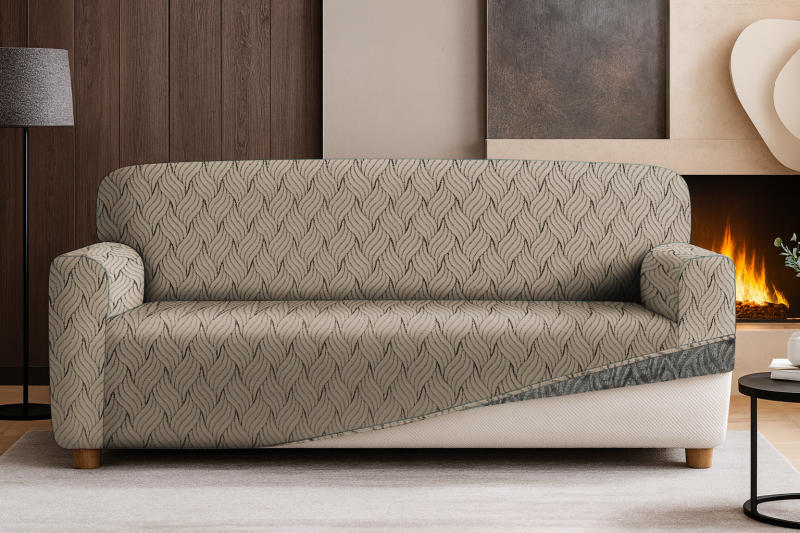 Napínací potah na třímístnou pohovku Madrid - camel