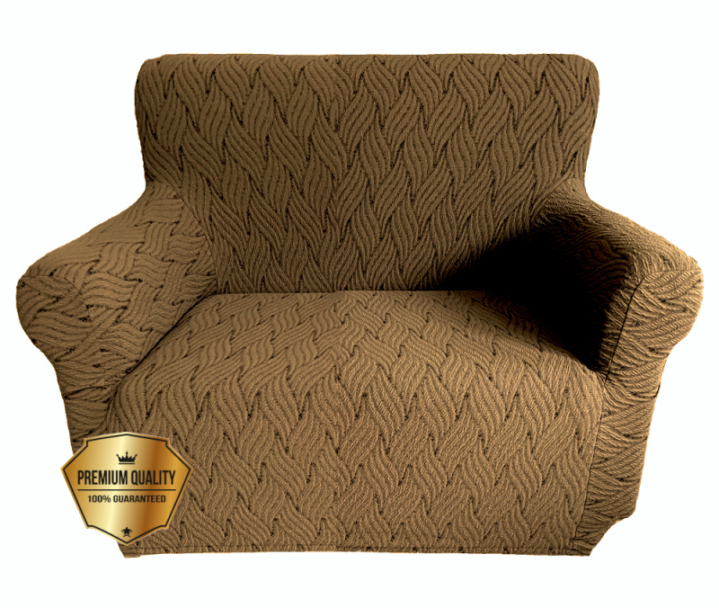 Napínací potah na křeslo Madrid - hnědý