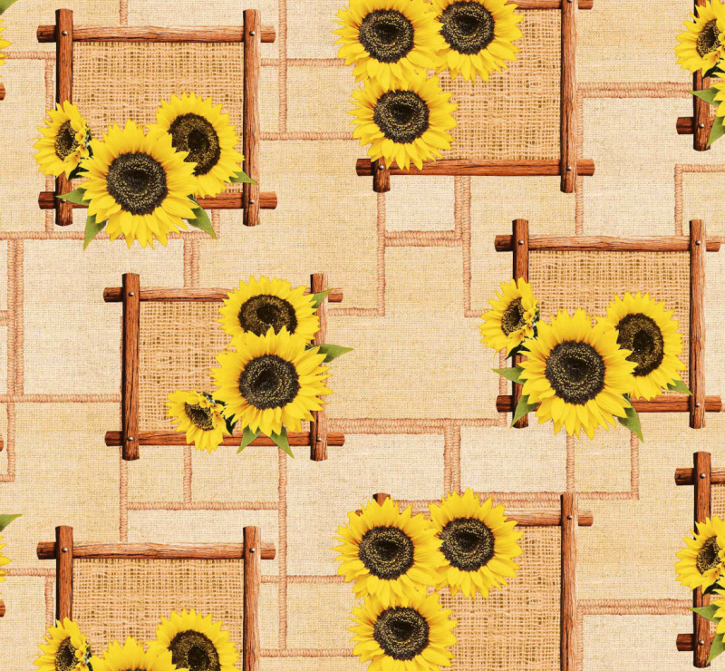 Ubrus PVC FL-1433 - Slunečnice na venkově (různé velikosti)