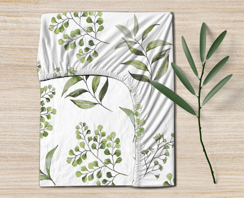 Ervi Bavlněné napínací prostěradlo - Zelená harmonie