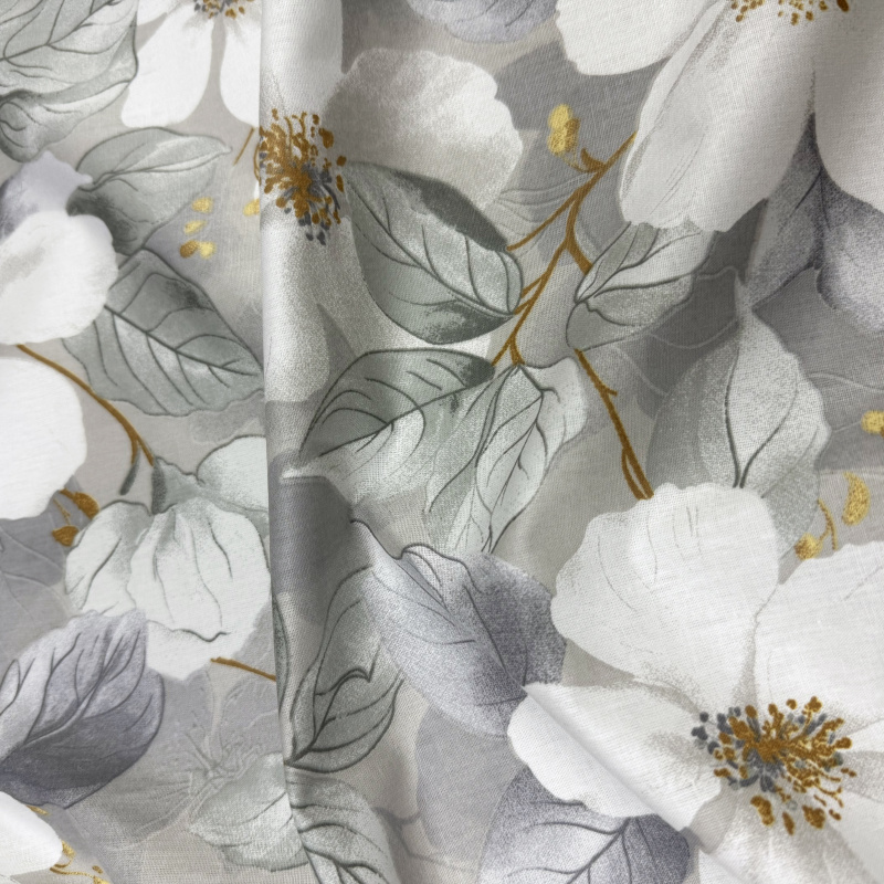 Ervi povlak na polštář bavlněný s lemem - Tichá romance šedé