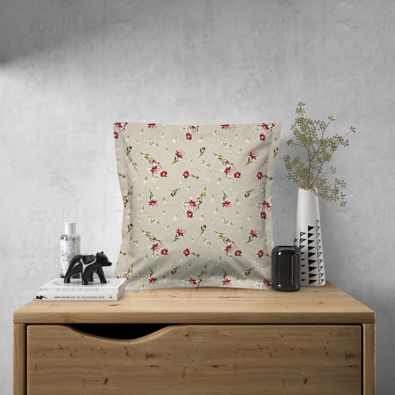 Ervi povlak na polštář bavlněný s lemem - Jemná louka