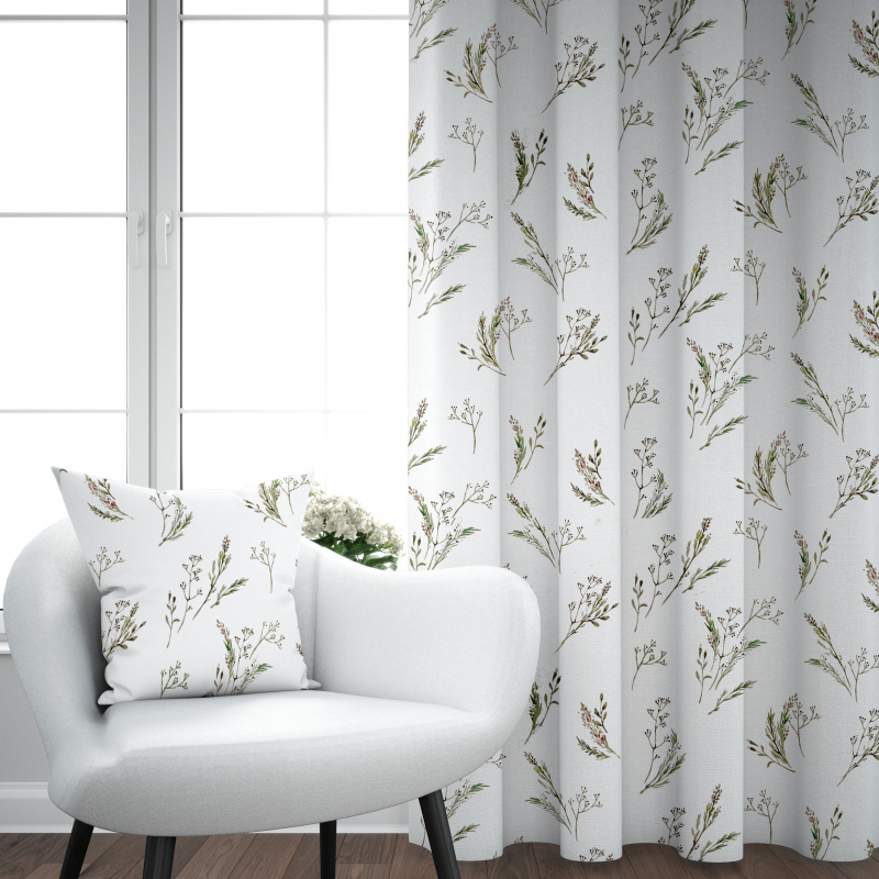 Ervi Saténový závěs DELUXE - Jemné bylinky