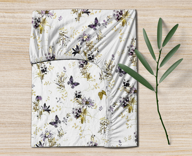 Ervi Bavlněné napínací prostěradlo - Tanec motýlů