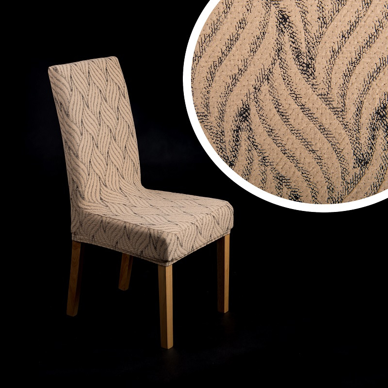 Napínací potah na židli s opěradlem Madrid - gold