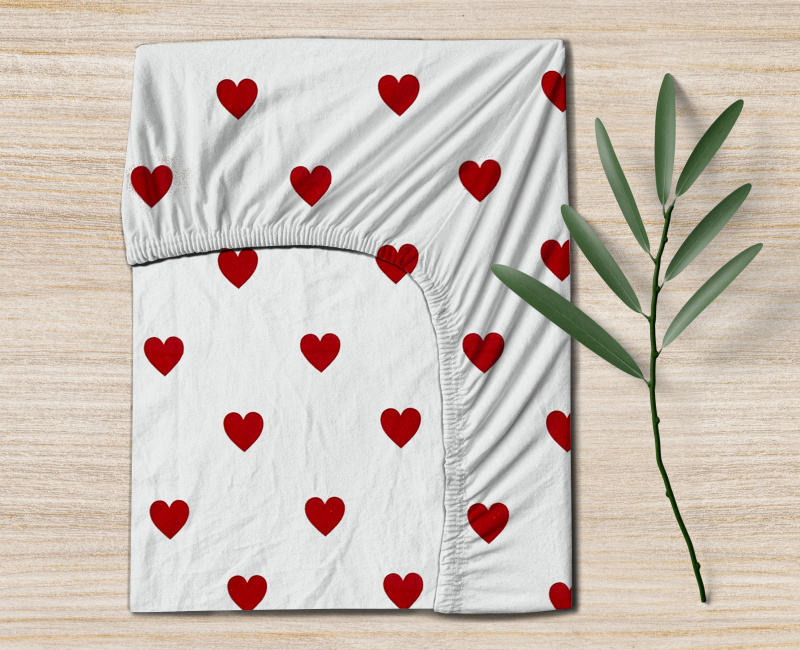 Ervi Bavlněné napínací prostěradlo - Srdíčkový sen